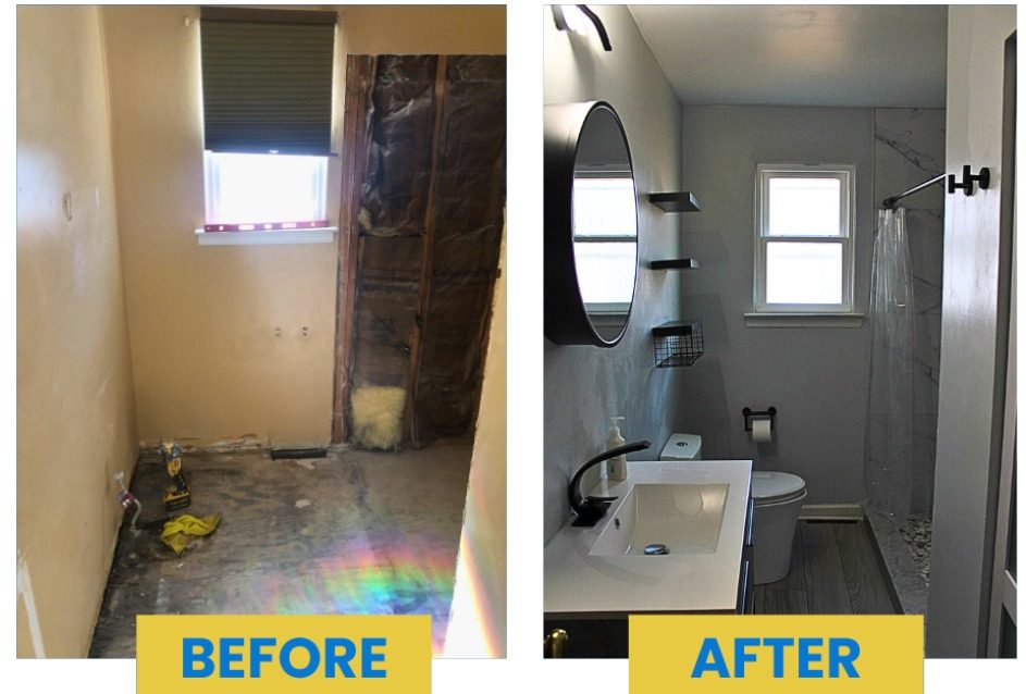 bathroom remodel before and after