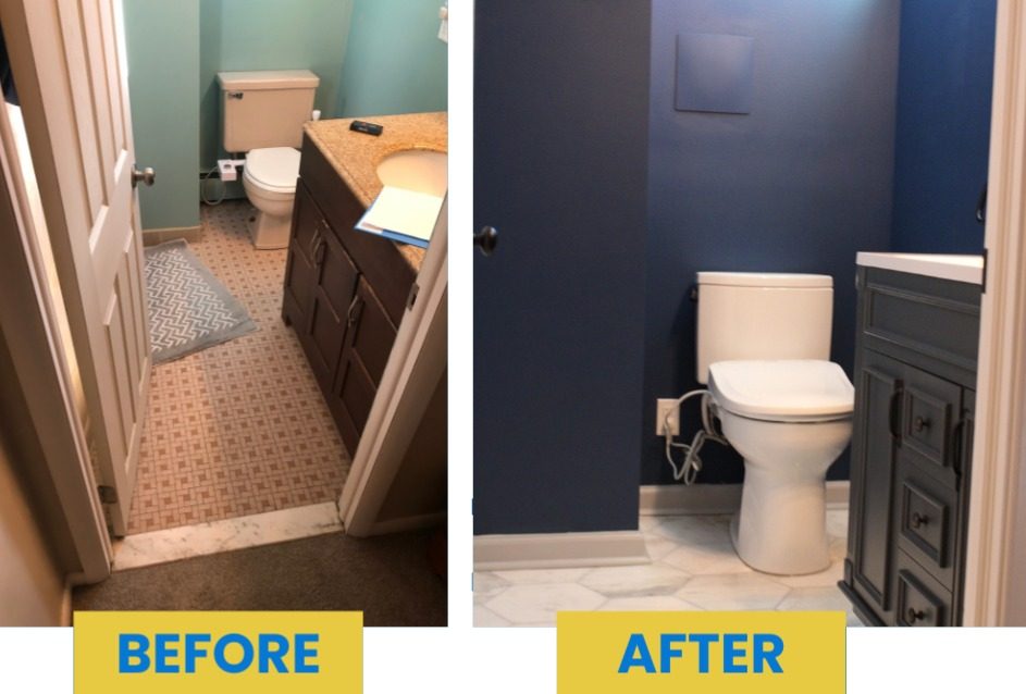 bathroom remodel before and after