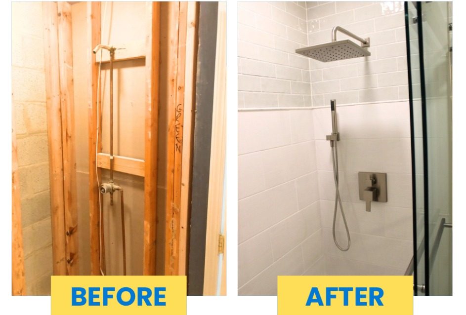 bathroom remodel before and after
