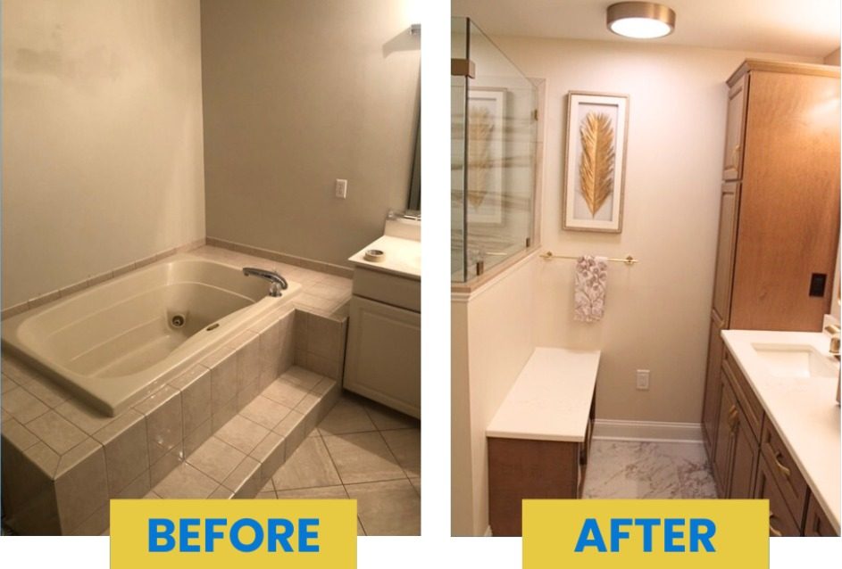 bathroom remodel before and after