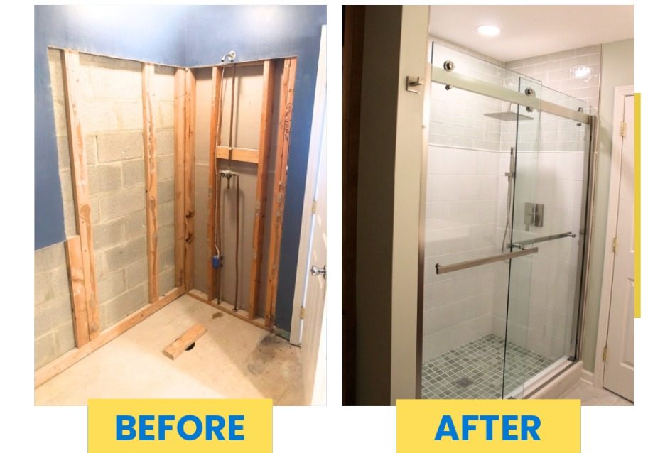 bathroom remodel before and after