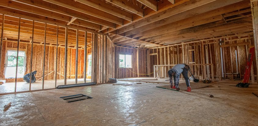 Home addition under construction in Phoenixville PA by D&R Home Solutions